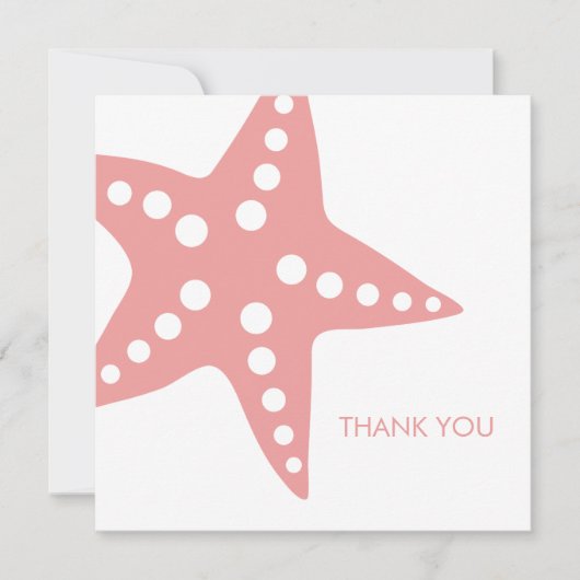 Pink Starfish Hochzeit Danke, Note Card Dankeskarte (Vorderseite)