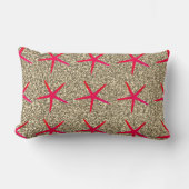 Pink Starfish Patterns Gold Goldener Glitzer Niedl Lendenkissen (Vorderseite)