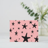 Pink Starfish Postkarte (Stehend Vorderseite)