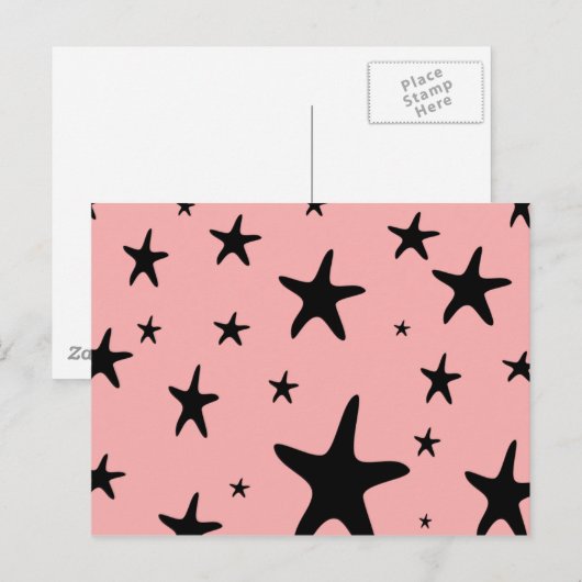 Pink Starfish Postkarte (Vorne/Hinten)