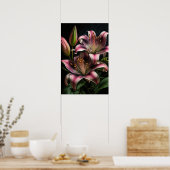Pink Stargazer Lilies Blume Art Print Poster (Küche)