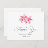 Pink Stargazer Lilies Dankeskarte (Vorne/Hinten)