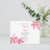 Pink Stargazer Lilies Einladung (Stehend Vorderseite)