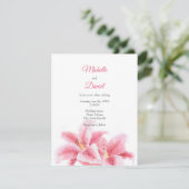 Pink Stargazer Lilies Einladung (Stehend Vorderseite)