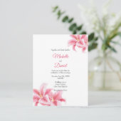 Pink Stargazer Lilies Einladung (Stehend Vorderseite)