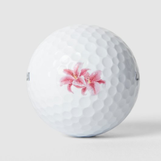 Pink Stargazer Lilies Golfball (Vorderseite)