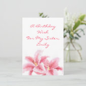 Pink Stargazer Lilies Karte (Stehend Vorderseite)