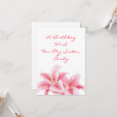 Pink Stargazer Lilies Karte (Vorderseite/Rückseite Beispiel)