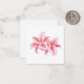 Pink Stargazer Lilies Mitteilungskarte (Vorderseite/Rückseite Beispiel)