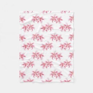 Pink Stargazer Lilies Pattern Fleecedecke