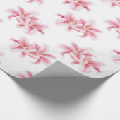 Pink Stargazer Lilies Pattern Geschenkpapier (Ecke)