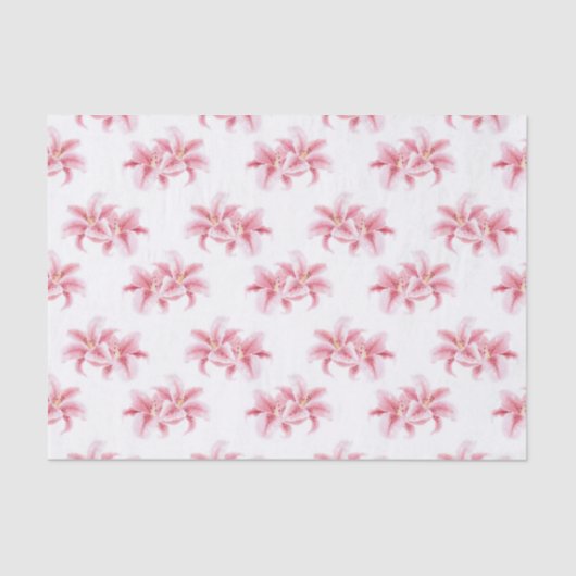 Pink Stargazer Lilies Pattern Seidenpapier (Vorderseite)