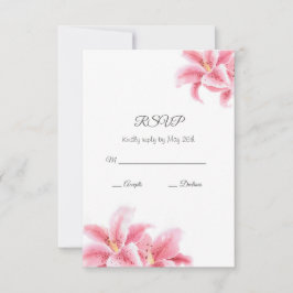 Pink Stargazer Lilies RSVP Karte