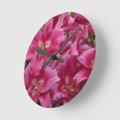 Pink stargazer lilies runde wanduhr (Winkel)