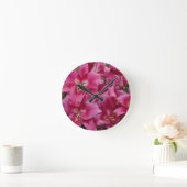 Pink stargazer lilies runde wanduhr (Zuhause)
