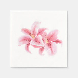 Pink Stargazer Lilies Serviette