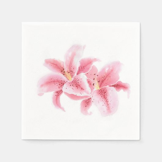 Pink Stargazer Lilies Serviette (Vorderseite)