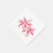 Pink Stargazer Lilies Serviette (Ecke)