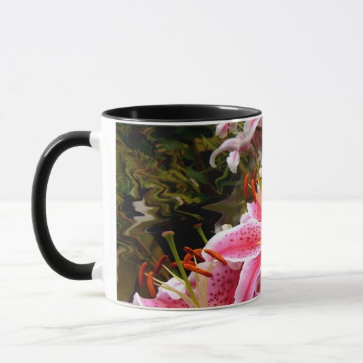 Pink Stargazer Lilies Tasse (Links)