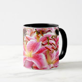 Pink Stargazer Lilies Tasse (VorderseiteRechts)