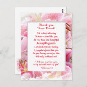 Pink Stargazer Lilies Vielen Dank, Christlicher Fr Postkarte (Vorne/Hinten)