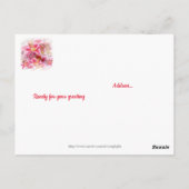 Pink Stargazer Lilies Vielen Dank, Christlicher Fr Postkarte (Rückseite)