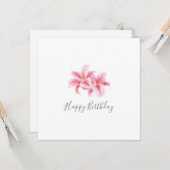 Pink Stargazer Lilies Watercolor Karte (Vorderseite/Rückseite Beispiel)