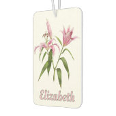 Pink Stargazer Lily Botanische Kunst Personalisier Autolufterfrischer (Links)