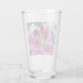 Pink Stargazer Lily Floral Glas (Rückseite)