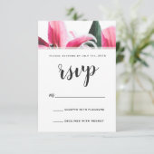 Pink Stargazer Lily Floral RSVP Karte (Stehend Vorderseite)