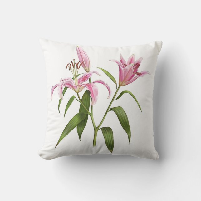 Pink Stargazer Lily Kissen (Vorderseite)
