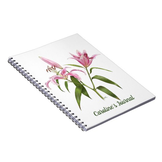 Pink Stargazer Lily Notizblock (Rechte Seite)