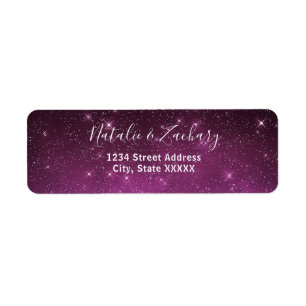 Pink Starry Night Celestial Rücksendeadresse
