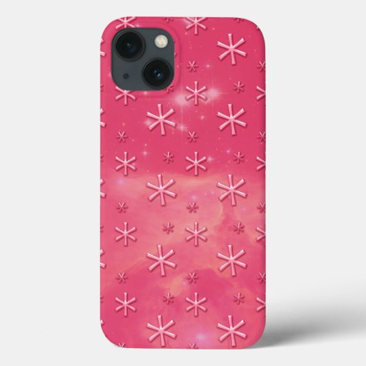 Pink Starry Sky Astrisk Pattern iPhone 13 Fall Case-Mate iPhone Hülle (Rückseite)