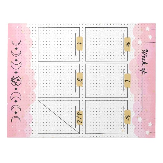Pink Starry Sky Bullet Journal Weekly Planner Notizblock (Vorderseite)