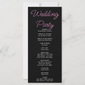 Pink Stars Celestial Black Wedding Program (Rückseite)