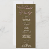 Pink Stars Celestial Dark Brown Wedding Program (Rückseite)