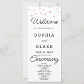 Pink Stars Celestial White Wedding Program (Vorderseite)