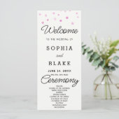Pink Stars Celestie Off White Wedding Program (Stehend Vorderseite)