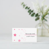Pink Stars - Clean Business Card Visitenkarte (Stehend Vorderseite)