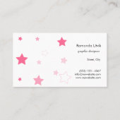 Pink Stars - Clean Business Card Visitenkarte (Rückseite)
