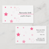 Pink Stars - Clean Business Card Visitenkarte (Vorne/Hinten)