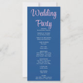 Pink Stars Crescent Moon Blue Wedding Programm (Rückseite)