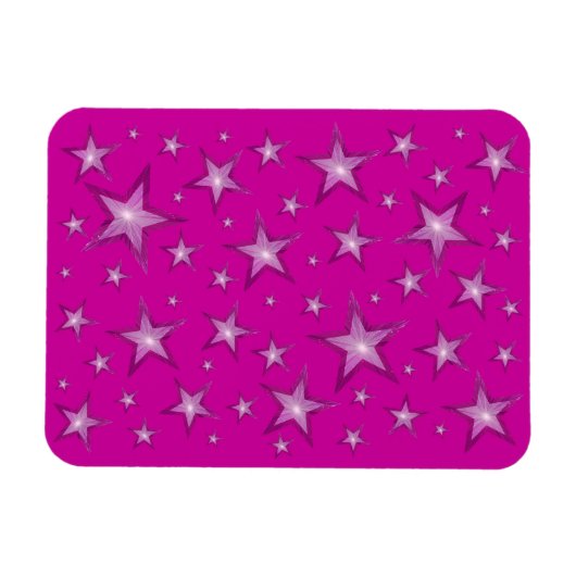 Pink Stars flexibler Magnet rosa (Horizontal)