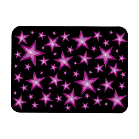 Pink Stars flexibler Magnet schwarz (Horizontal)