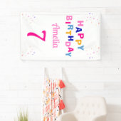 Pink Stars Girl Happy Birthday Banner (Insitu)