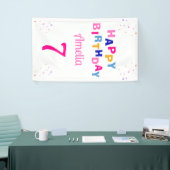 Pink Stars Girl Happy Birthday Banner (Messeveranstaltung)