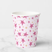 Pink Stars Girly Party Pappbecher (Vorderseite)