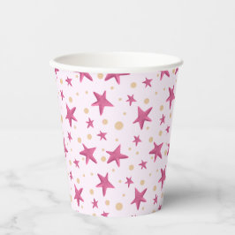 Pink Stars Girly Party Pappbecher