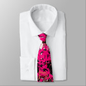 Pink Stars & Hearts Szene Neck Tie Krawatte (Gebunden)